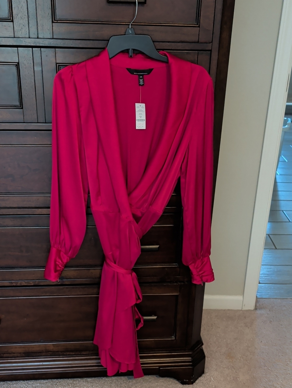 White House Black Market Hot Pink Wrap Dress
